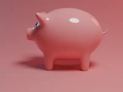 Stylized piggy bank Free 3D model