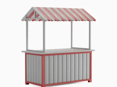 Food Stand 02 Low-poly 3D model
