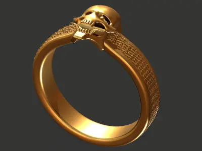 Reapers Embrace Skull Ring Exquisite Gothic Jewelry Model Free 3D print model