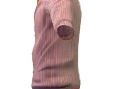 Cartoon High Poly Subdivision Striped Shirt Low-poly 3D model