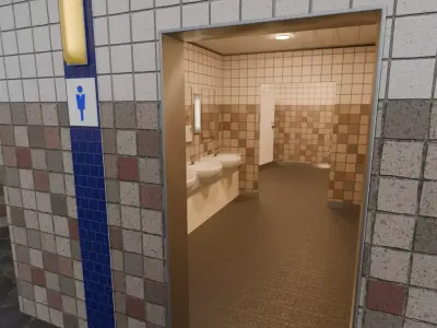 Public restroom 3D model