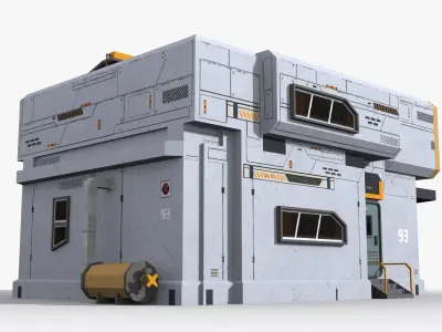 Factory Industrial Sci Fi x9 Low-poly 3D model