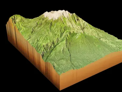 Mount Raung 3d model Terrain 3D model