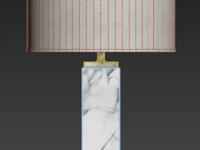 RH SQUARE COLUMN MARBLE TABLE LAMP 3D model