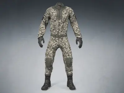 Sci-fi Uniform Overalls Low-poly 3D model
