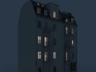 Residential City Building - Row - 07 - Shopfront 3D model