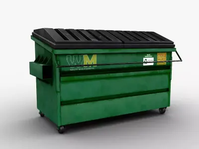 Industrial Dumpster Low-poly 3D model