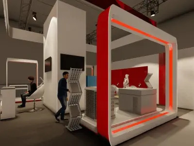 Exhibition Model trade show booth 3D model