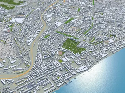 Saratov Russia 60km Low-poly 3D model