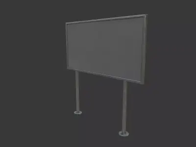 Minimalist Advertising Billboard - Clean 3D Prop Game-Ready Low-poly 3D model