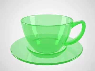 Glass Coffee Cup Light Green Color 3D model