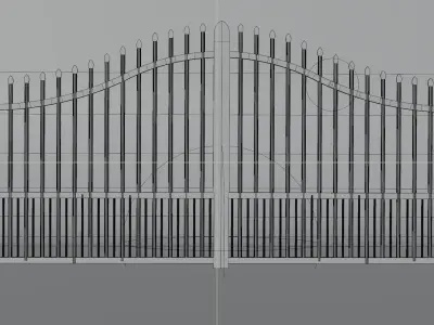 3d model of a black metal gate 3D model
