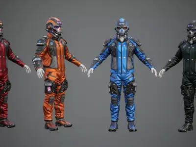Sci Fi Clothing Pack 02 Low-poly 3D model