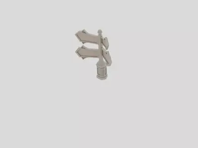 Fantasy Wooden Market Signpost for 3D print 3D model