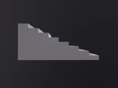 White Stairs 3D Model Low-poly 3D model