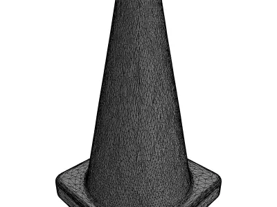 Realistic Weathered Traffic Cone Low-poly 3D model