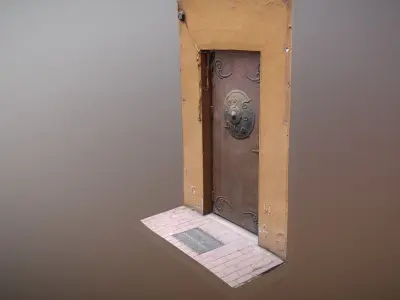 Scanned photorealistic old metal door - mongolian style  Low-poly 3D model