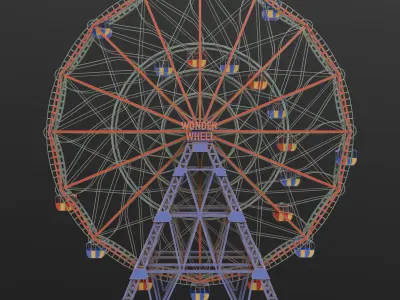 Wonder Wheel - Ferris Wheel Free 3D model