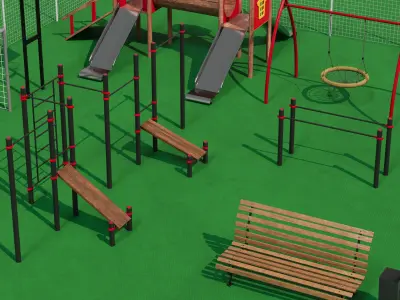 Modular Playground Pack Low-poly 3D model