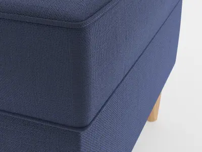 Seamed Fabric Square Ottoman 3D model