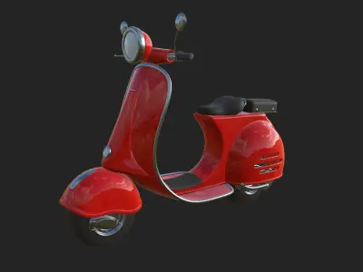 Scooter motor bike cartoon 3D model