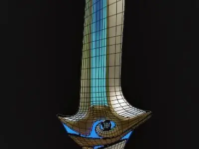 Stylish Gaming Dagger 3D Model Low-poly 3D model