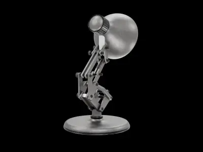 Industrial Desk Lamp - Realistic 3D Model  Free low-poly 3D model