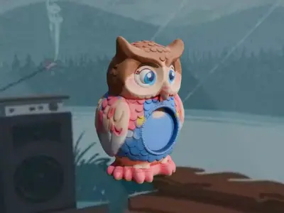 Hearthglow Owl Window Lamp 3D print model