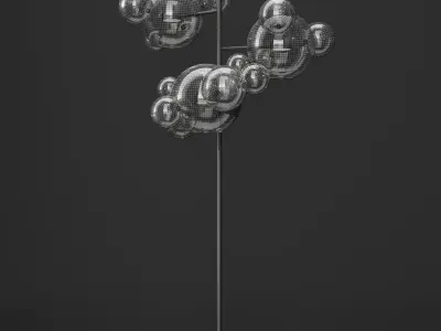 Giopato and Coombes floor lamp BOLLE 18 bubble Clearblack 3D model