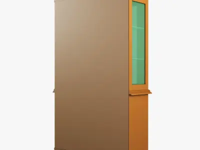 Victory wooden cabinet with glass doors 3D model
