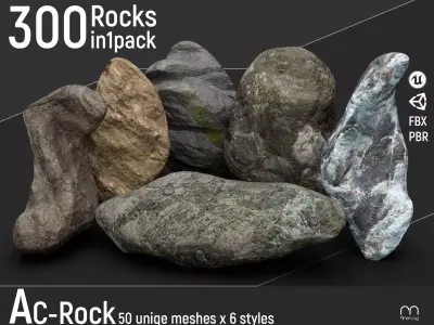 Ac Rocks -Unity Low-poly 3D model