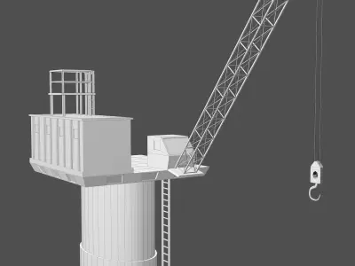 Industrial Crane and Booth 3D model