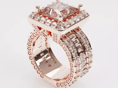 Geometric Brilliance Ring 3D print model