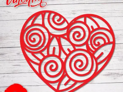 Valentines Day heart ornament gift for your loved one 3D print model