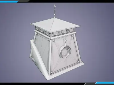 Building Architecture Element Textured Base Mesh 04 Low-poly 3D model