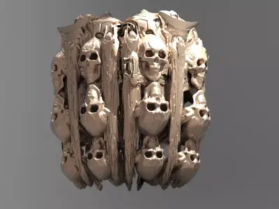 Secret cult pillar cave rocks 3D model