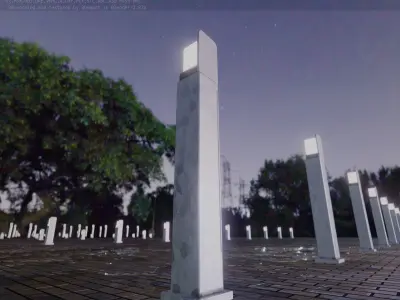 Street Light 8 Bollard 900 mm Galvanized Version 2 Low-poly 3D model