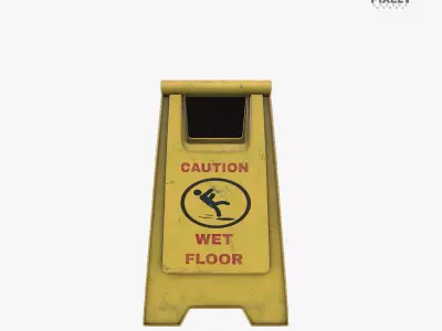 Caution Wet Flor Low-poly 3D model