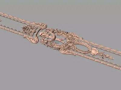Door flower 3D relief STL Model for CNC woodworking carving E305 3D model