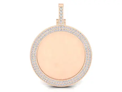 Circle round dog tag hip-hop pendant 3D print model