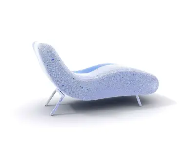 Sleek Blue Chaise model pack Low-poly 3D model