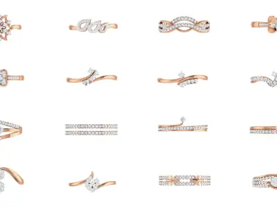 111 Ultra light wt Women Ring 3dm stl renders details 3D Model Pack