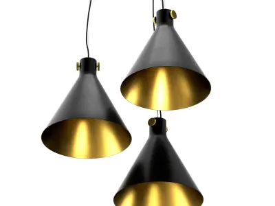 Indi-Pendant Cone Suspension 3 Lamps 3D model