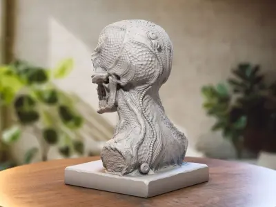 Robot Skull dragon bust Cyborg skull dragon 3D print model buy