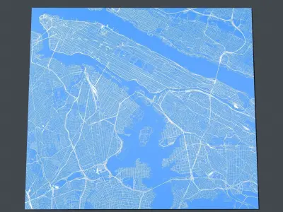 Streers and Roads City New York USA 3D model