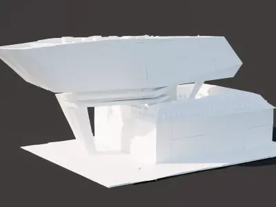 Antwerp Port House by Zaha Hadid Block Model Low-poly 3D model