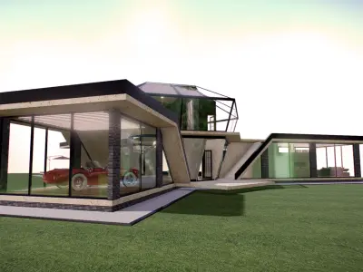 P0008 Archicad 3d Model Diamond Residence Concept 3D model