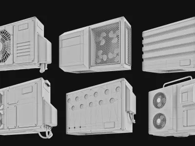 Sci-Fi air conditioners pack volume 01 3D model