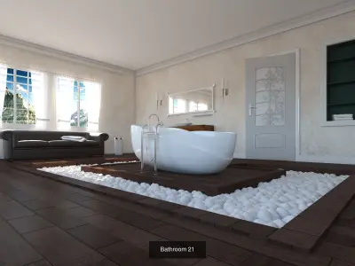 Bathrooms collection 3 different bathroom designs 3D Model Pack