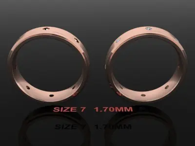 Box Diamond Band Infinity Band Fashion Engagement  Ring Size7 3D print model